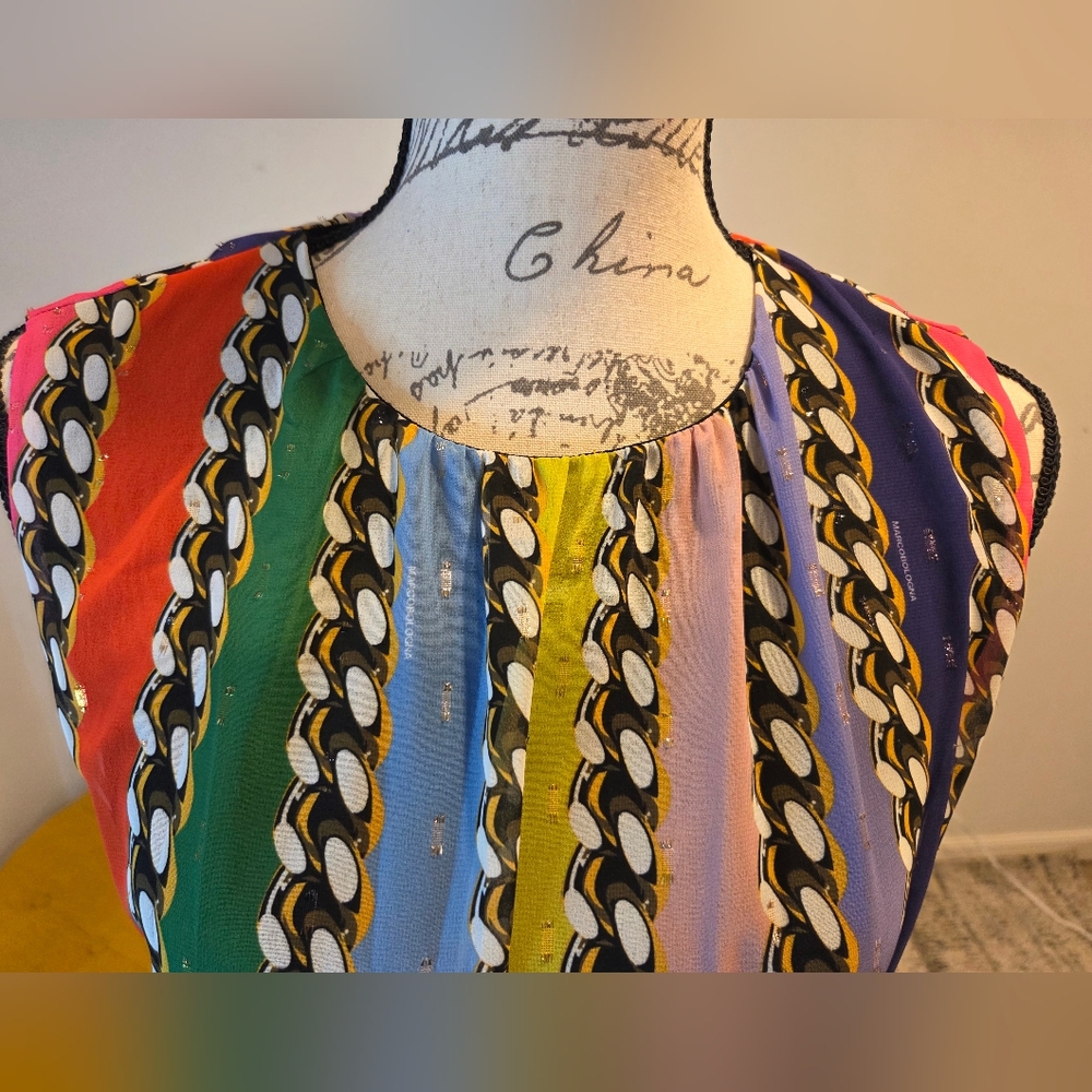 Marco Bologna Multicolor Striped Sleeveless Maxi Dress, Size S/M - Picture 9 of 16